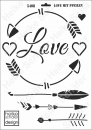 Schablone-Stencil A3 030-5408 Love mit Pfeilen